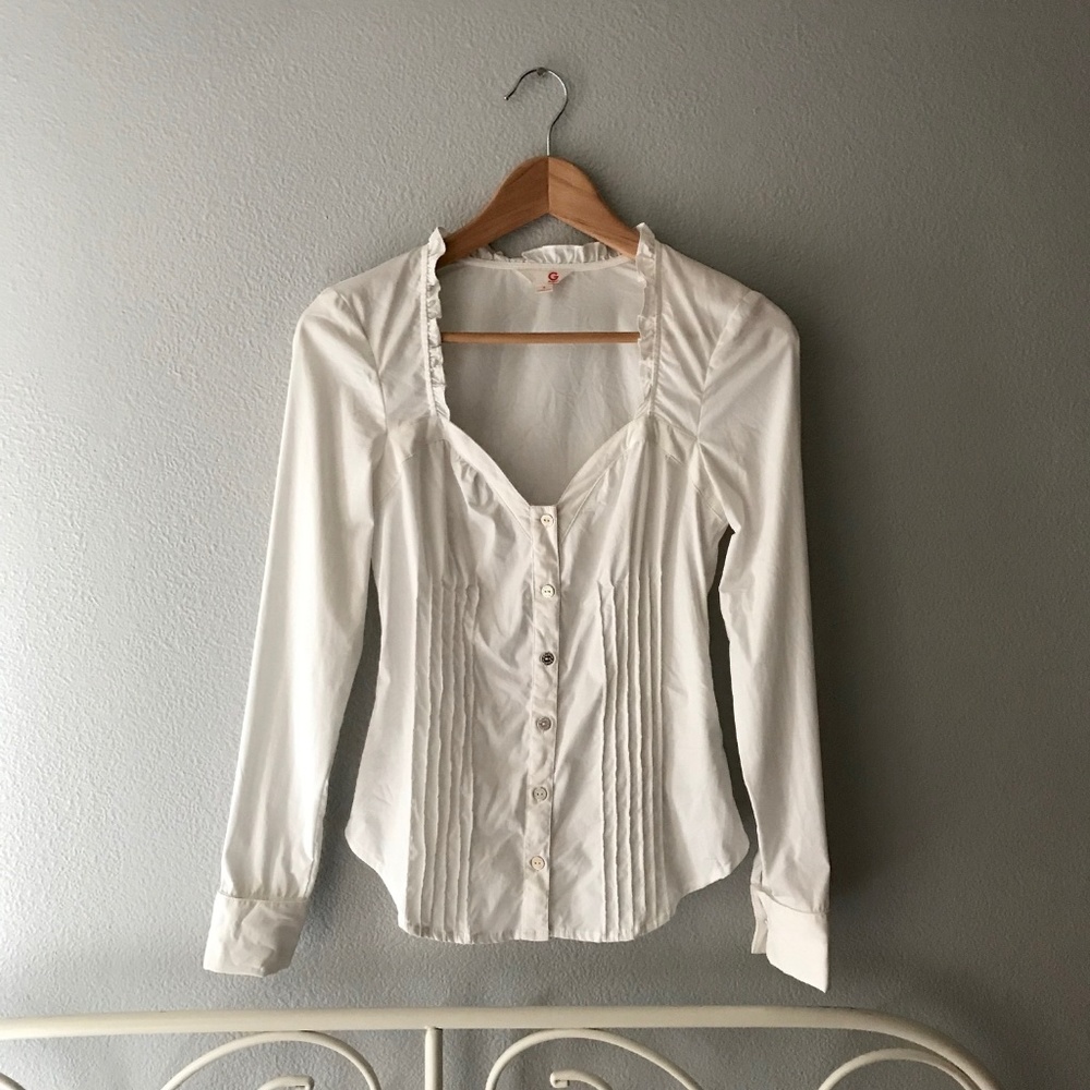 G by Guess Bustier Button Down Shirt